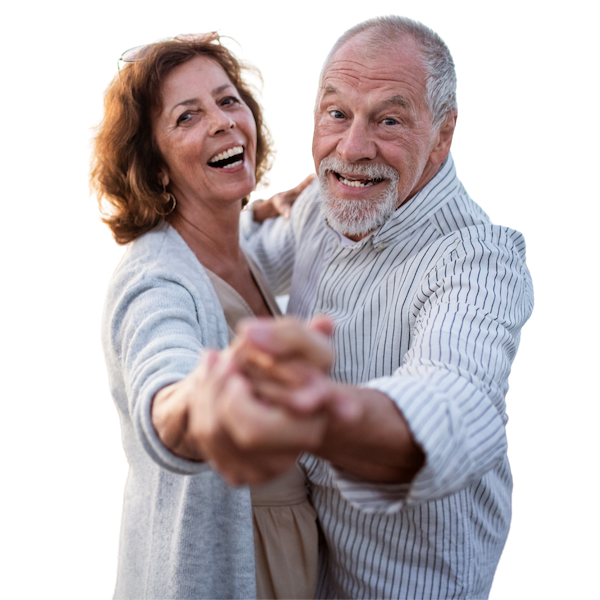 Happy Senior Couple Dancing in Capitola, CA